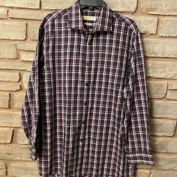 MICHAEL Kors Multicolor Button-Up Shirt long sleeves size:neck 17 - Picture 1 of 10